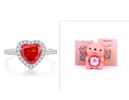 Eternal Rose Teddy Bear Jewelry Box & Necklace